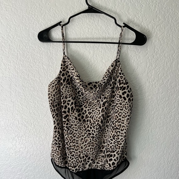 Astr Tops - ASTR The Label Large Bodysuit Leopard Print Tank Top Adjustable Strap Y2K